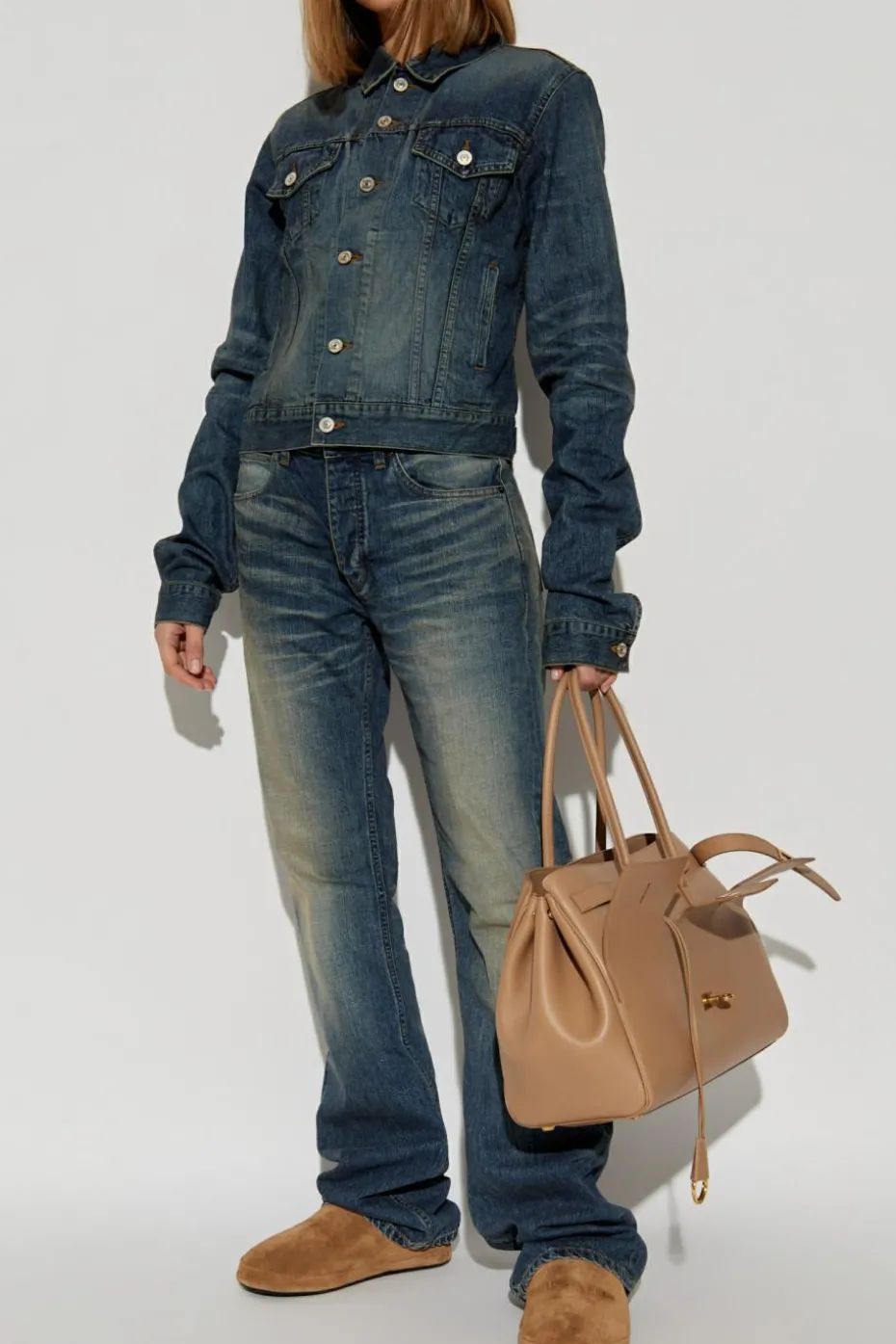 Balenciaga NIEBIESKI Jeansy z efektem `vintage`