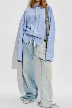 Balenciaga NIEBIESKI Koszula ze wzorem w paski