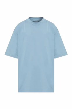 Balenciaga NIEBIESKI T-shirt z wyszytym logo