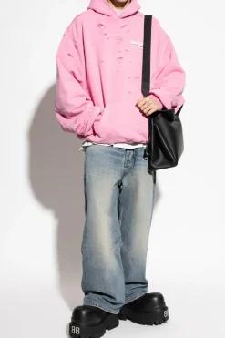 Balenciaga RÓŻOWY Bluza z kapturem