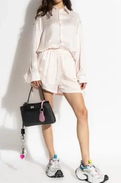 Balenciaga RÓŻOWY Jedwabne szorty z monogramem