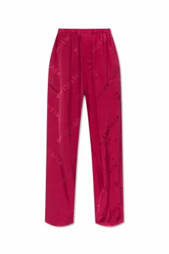 Balenciaga RÓŻOWY Spodnie z szerokimi nogawkami