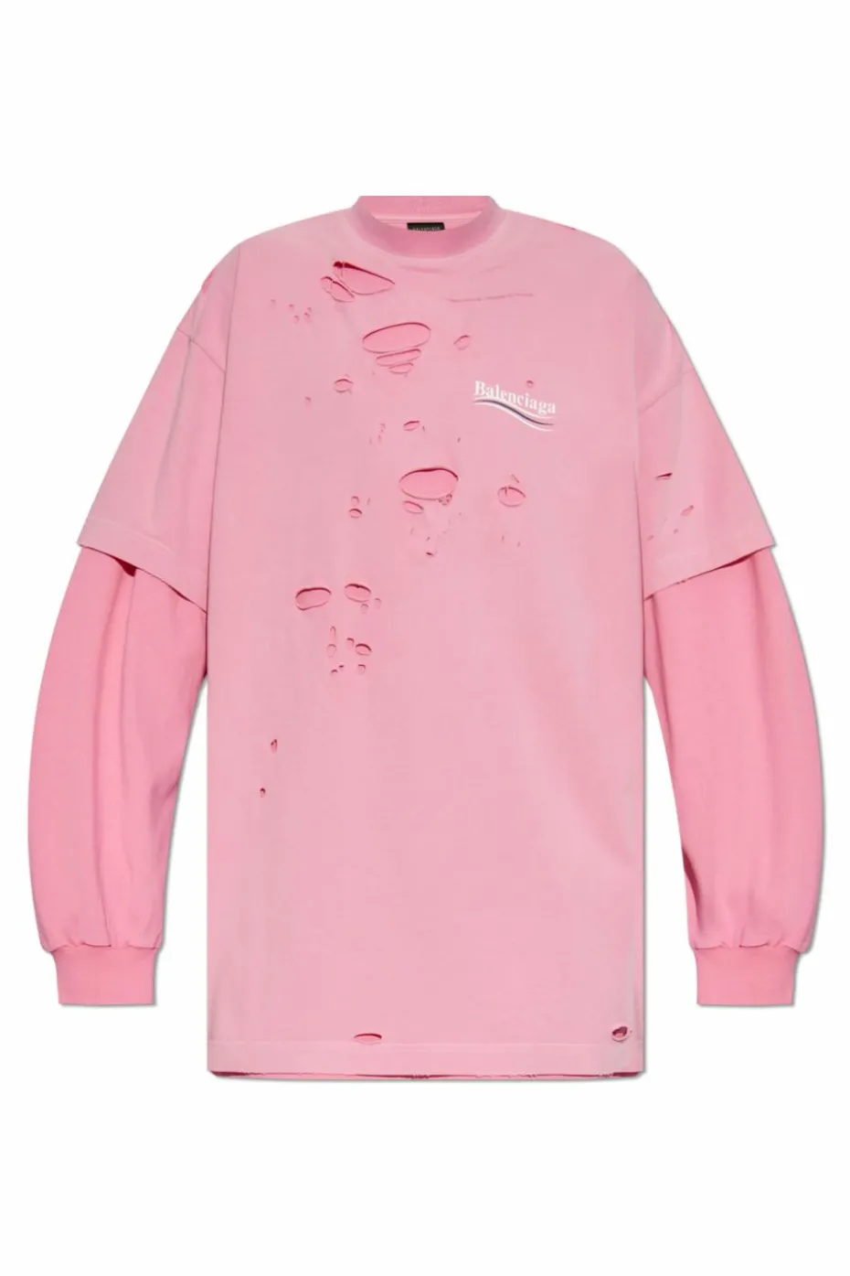 Balenciaga RÓŻOWY T-shirt z logo