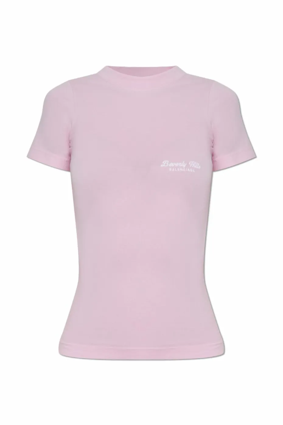 Balenciaga RÓŻOWY T-shirt z wyszytym logo