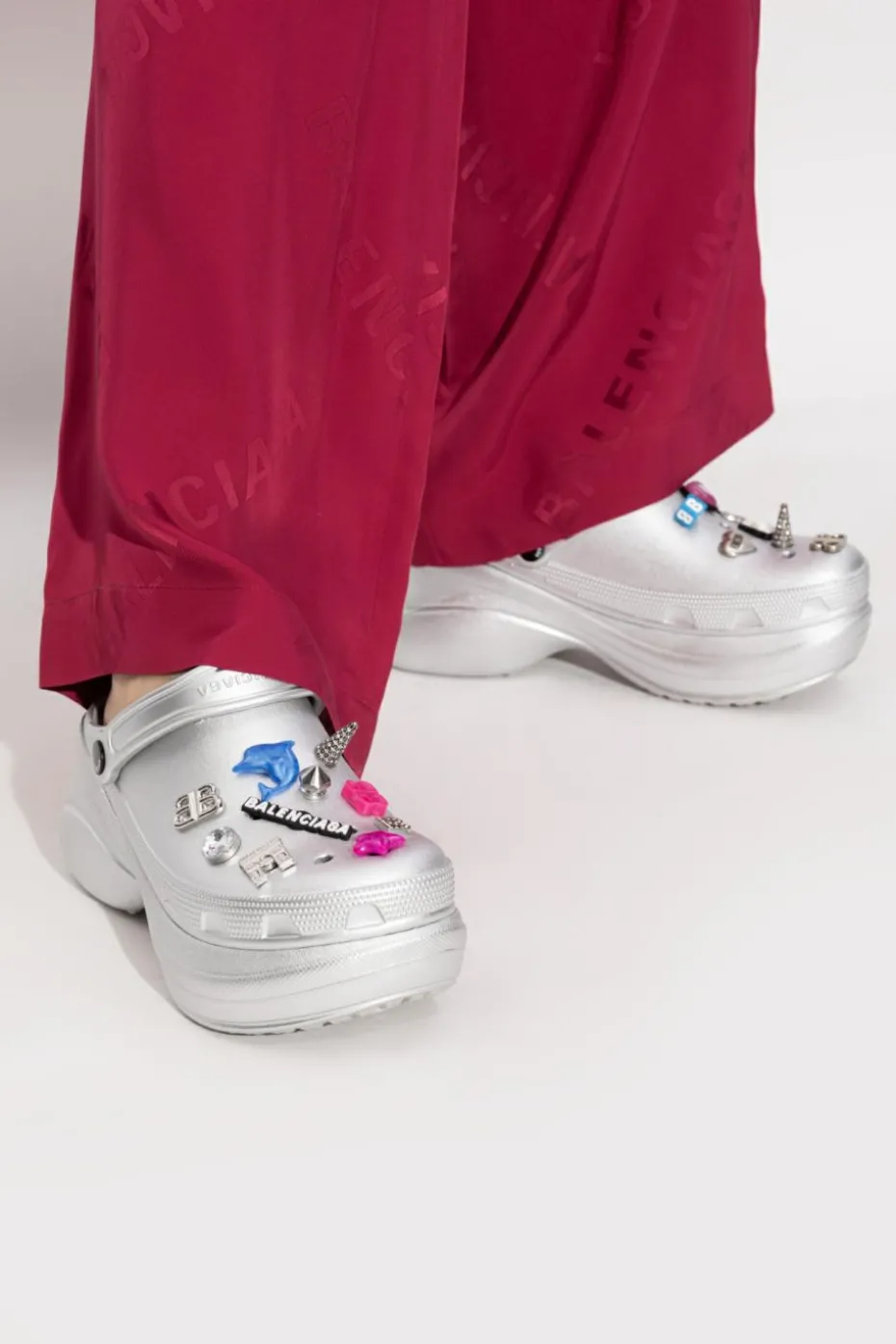 Balenciaga SREBRNY Buty z kolorowymi aplikacjami
