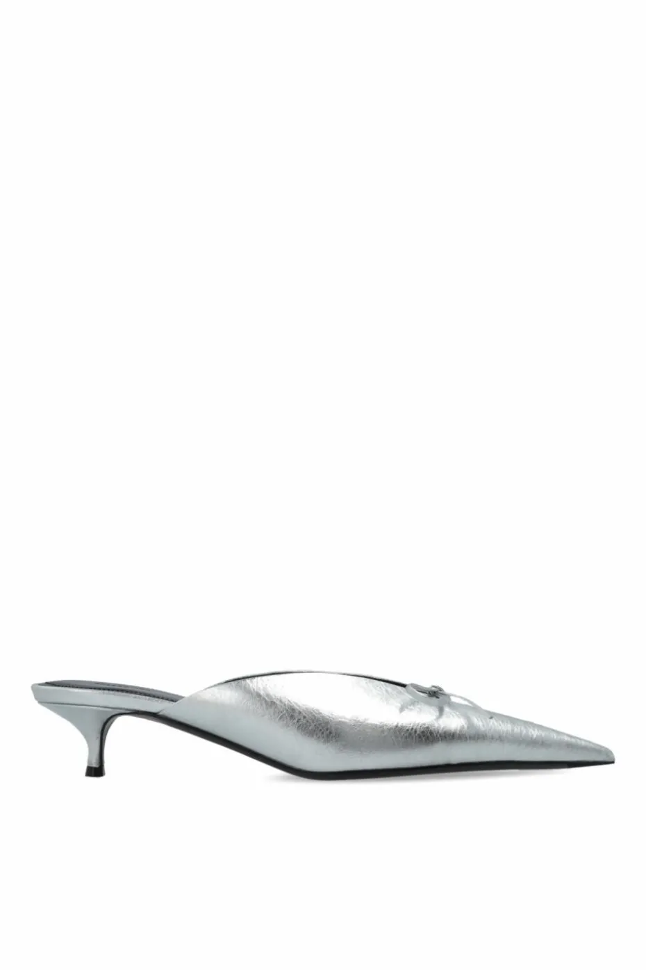 Balenciaga SREBRNY Klapki na obcasie `Knife`