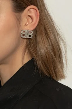 Balenciaga SREBRNY Mosiężne kolczyki