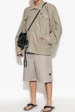 Balenciaga SZARY Bermudy z logo