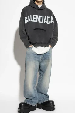 Balenciaga SZARY Bluza z kapturem