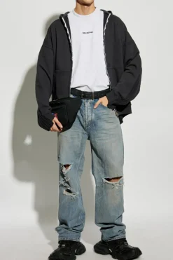 Balenciaga SZARY Bluza z kapturem