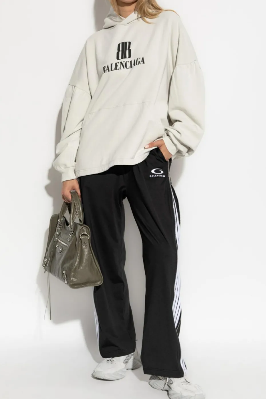Balenciaga SZARY Bluza z kapturem
