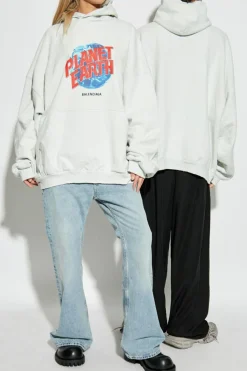 Balenciaga SZARY Bluza z kapturem