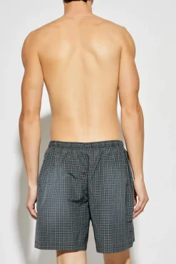 Balenciaga SZARY Kąpielówki ze wzorem w kratę