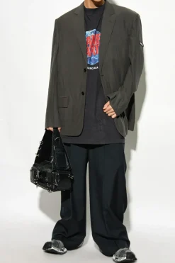 Balenciaga SZARY Marynarka ze wzorem w prążki