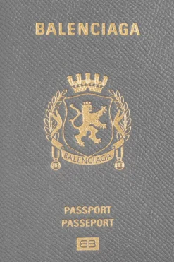 Balenciaga SZARY Skórzany portfel