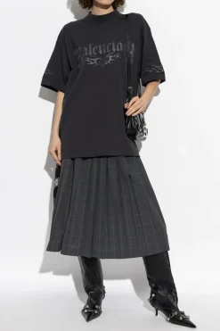Balenciaga SZARY Spódnica w kratę