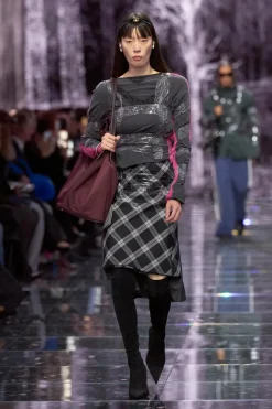 Balenciaga SZARY Spódnica w kratę