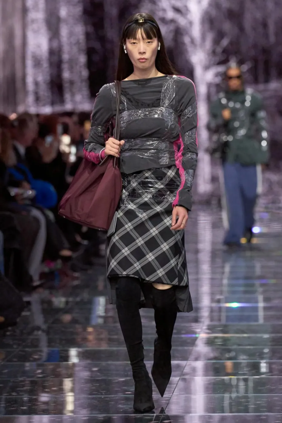 Balenciaga SZARY Spódnica w kratę