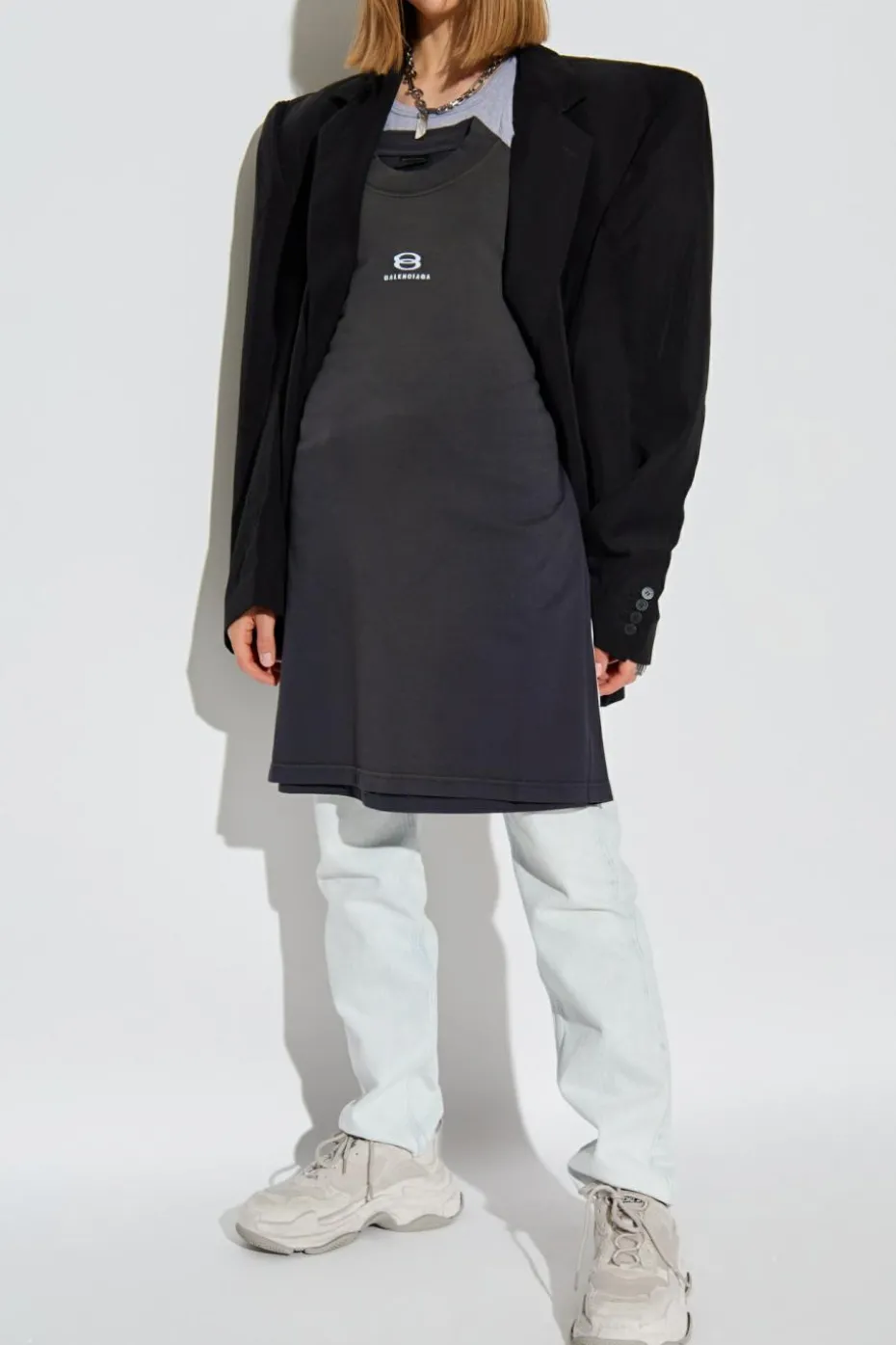 Balenciaga SZARY Top na ramiączkach