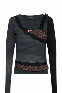 Balenciaga SZARY Top z łączonych materiałów