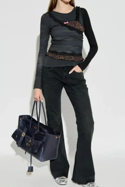 Balenciaga SZARY Top z łączonych materiałów