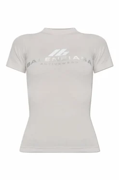 Balenciaga SZARY T-shirt sportowy z logo