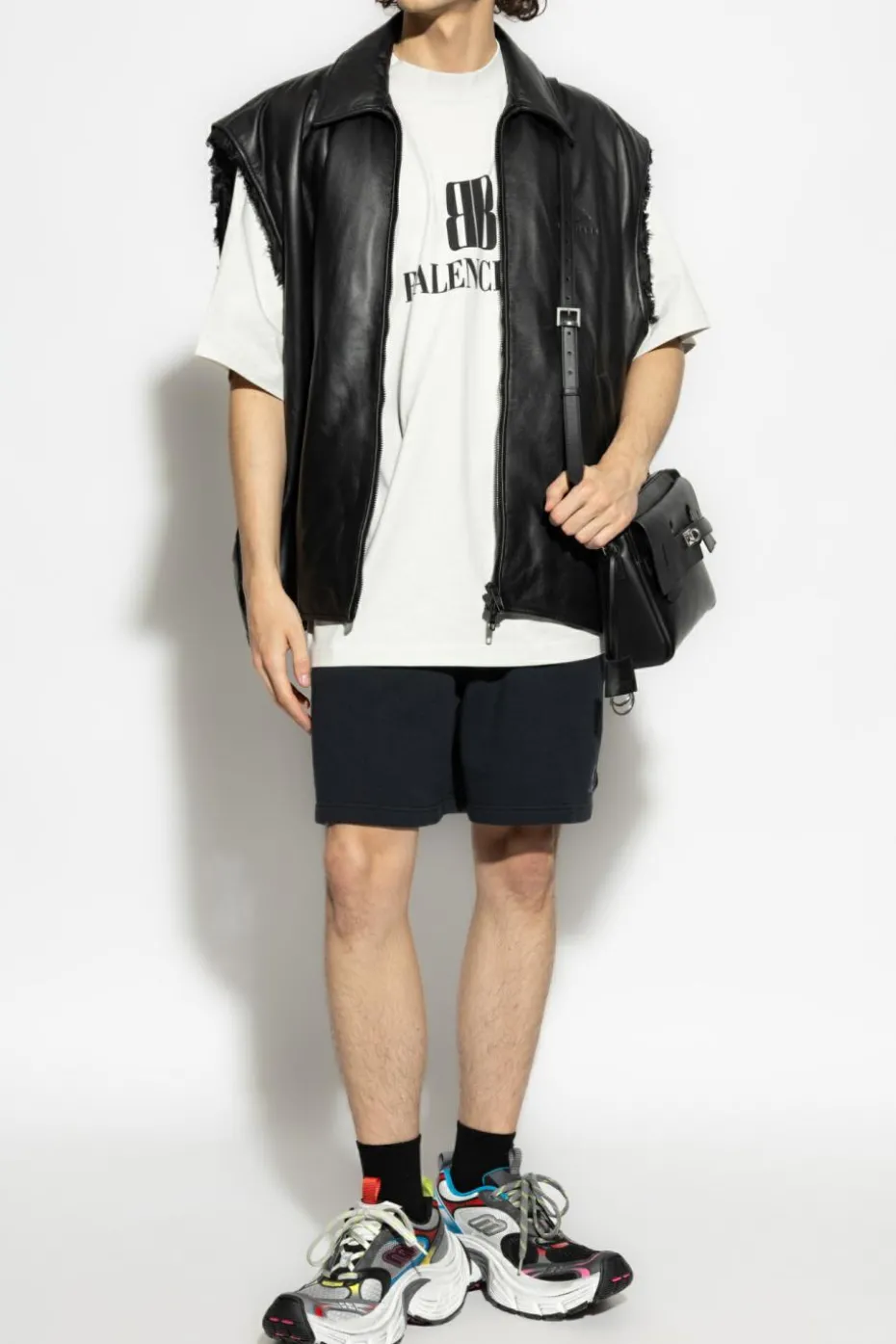 Balenciaga SZARY T-shirt z logo
