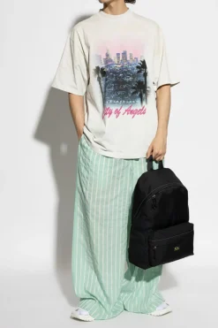 Balenciaga SZARY T-shirt z kolorowym nadrukiem