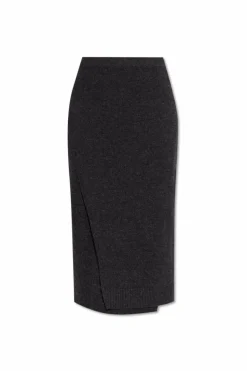 Balenciaga SZARY Wełniana spódnica
