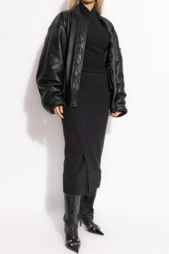 Balenciaga SZARY Wełniana spódnica