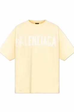 Balenciaga ŻÓŁTY T-shirt z logo