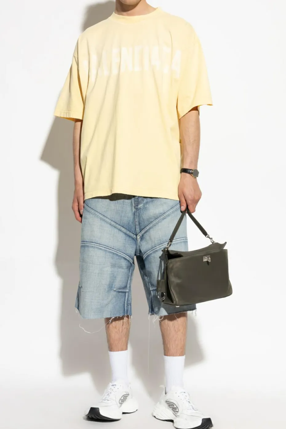 Balenciaga ŻÓŁTY T-shirt z logo
