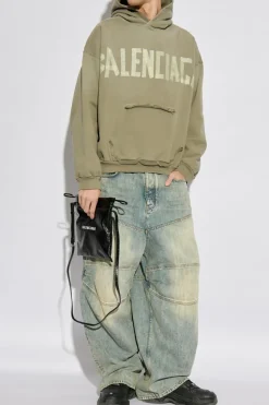 Balenciaga ZIELONY Bluza z efektem `vintage`