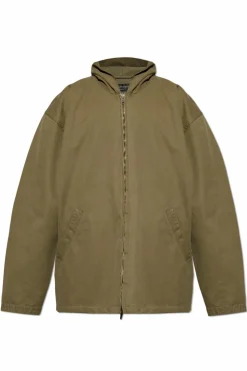 Balenciaga ZIELONY Kurtka z kapturem