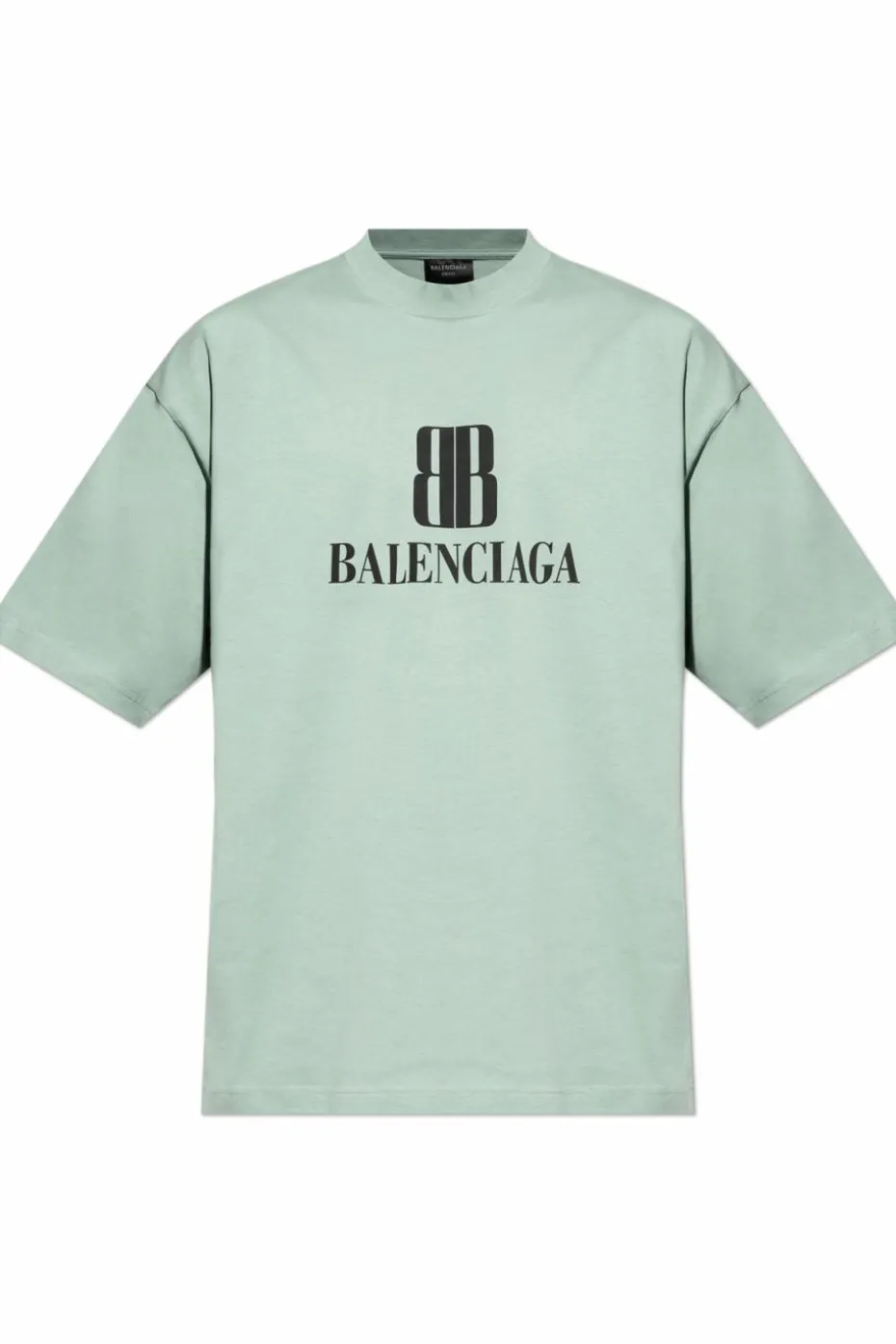 Balenciaga ZIELONY T-shirt z nadrukowanym logo