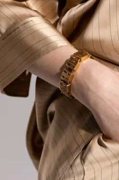 Balenciaga ZŁOTY Bransoleta z monogramem