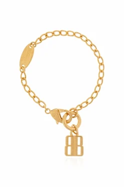 Balenciaga ZŁOTY Bransoleta z zawieszką w kształcie logo