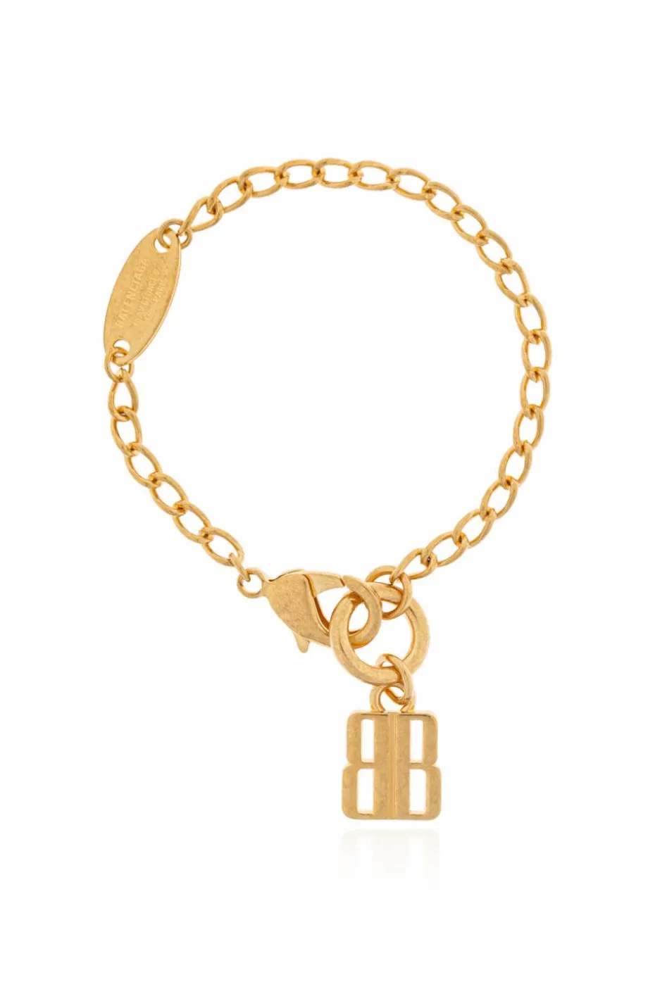 Balenciaga ZŁOTY Bransoleta z zawieszką w kształcie logo