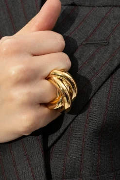 Balenciaga ZŁOTY Mosiężny pierścień ‘Saturne’