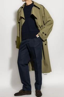 Bally GRANATOWY Bawełniany sweter z naszywką z logo