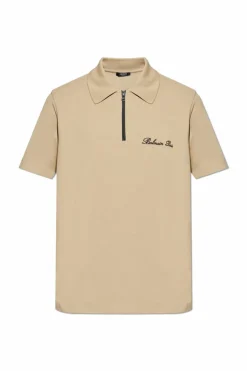 Balmain beżowy Polo z wyszytym logo