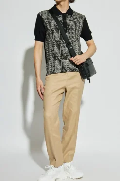Balmain beżowy Spodnie w kant