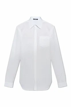 Balmain BIAŁY Bawełniana koszula z kieszenią