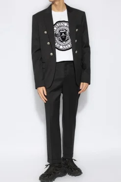 Balmain BIAŁY Bawełniany t-shirt
