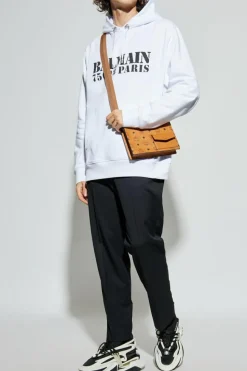 Balmain BIAŁY Bluza z kapturem