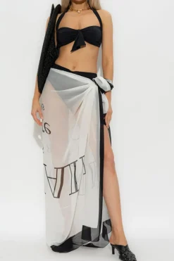 Balmain BIAŁY Jedwabne pareo