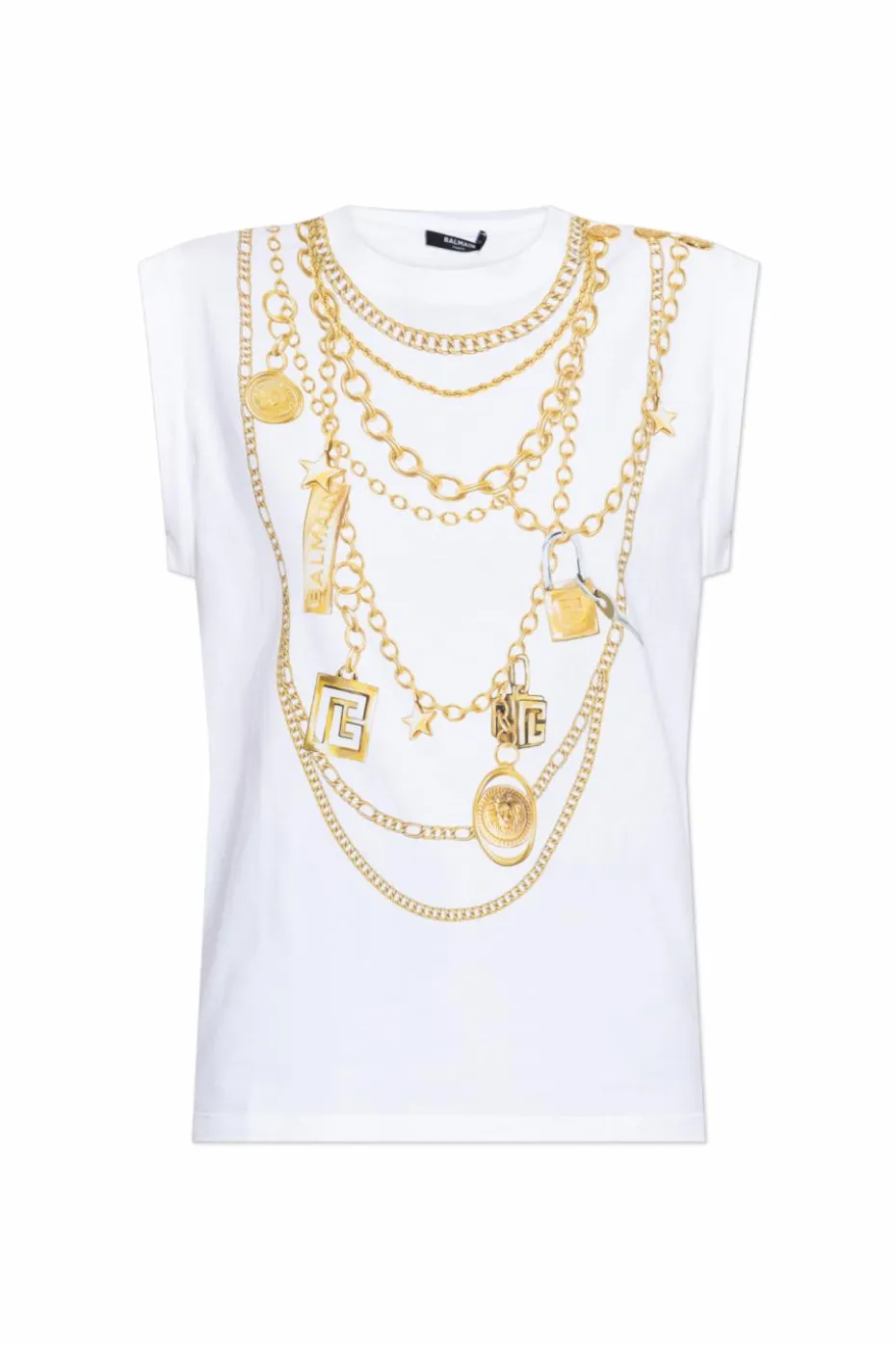 Balmain BIAŁY Top z nadrukiem i aplikacjami