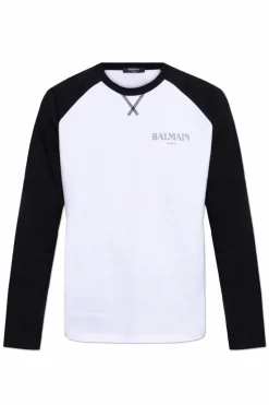 Balmain BIAŁY T-shirt z logo