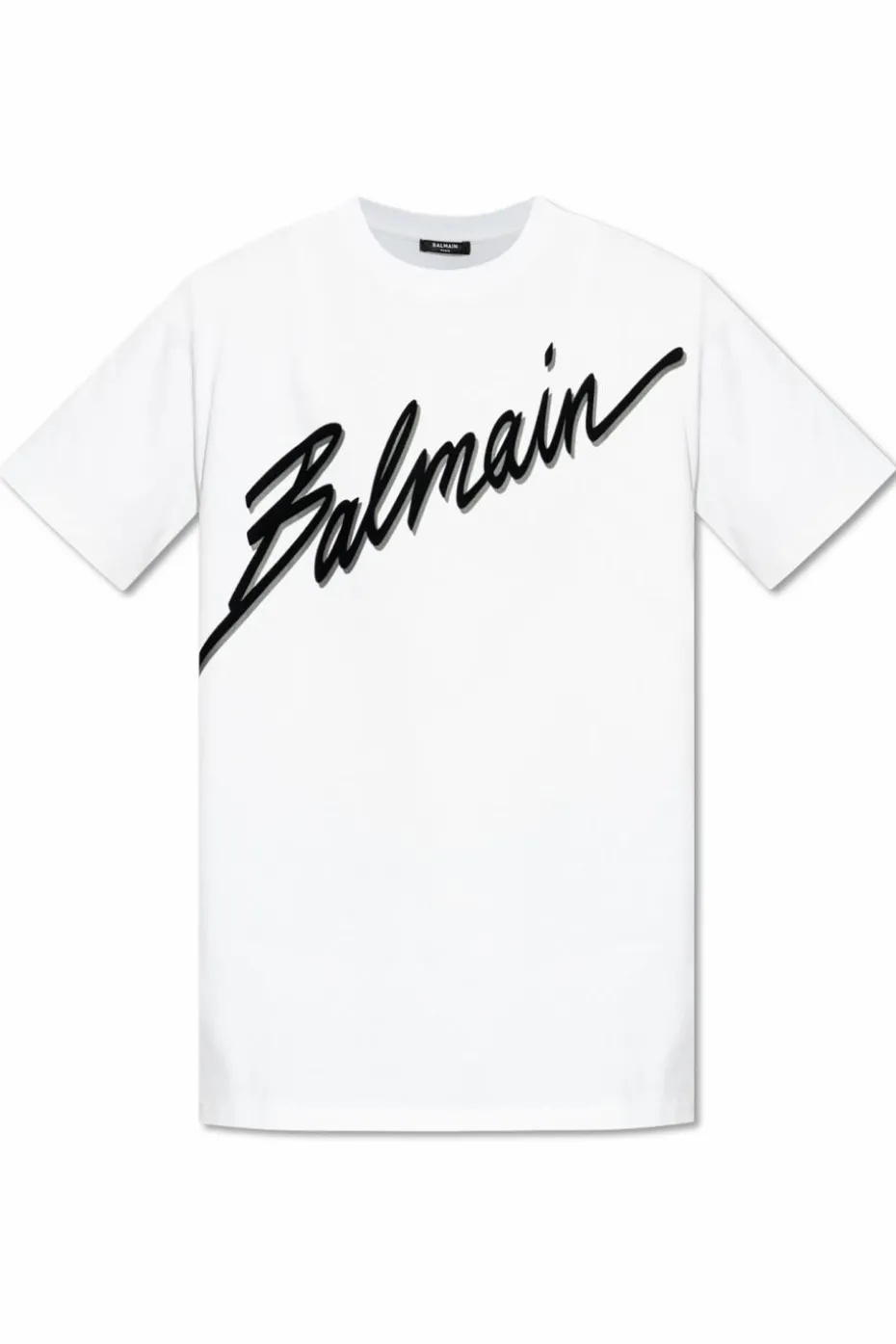 Balmain BIAŁY T-shirt z nadrukowanym logo