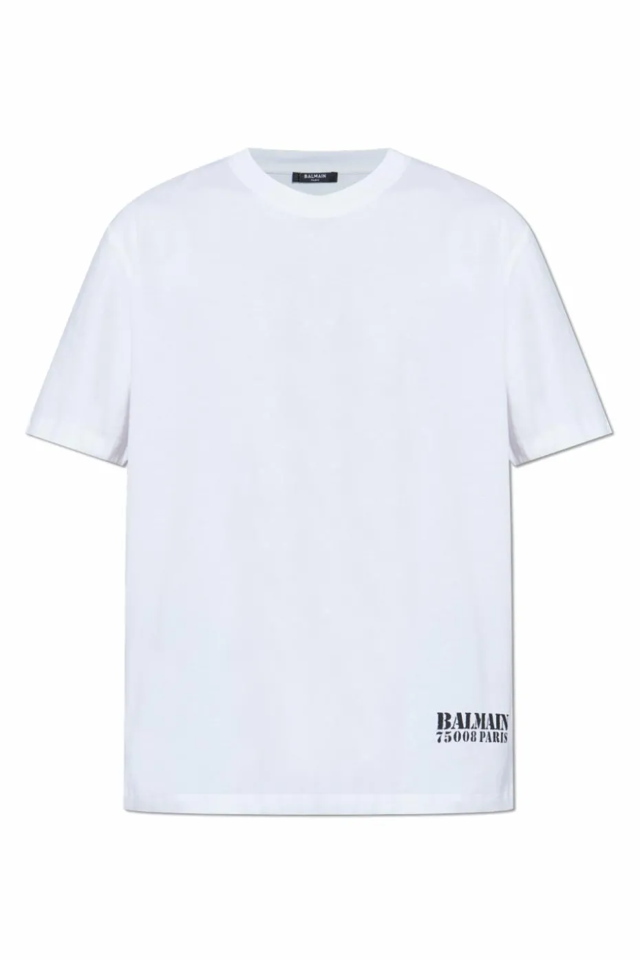 Balmain BIAŁY T-shirt z nadrukowanym logo